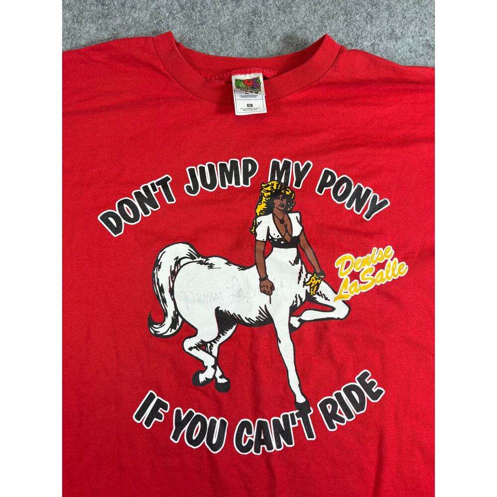 Vintage 90s Denise LaSalle Shirt Mens Red Dont Jump My Pony Graphic Tee XL